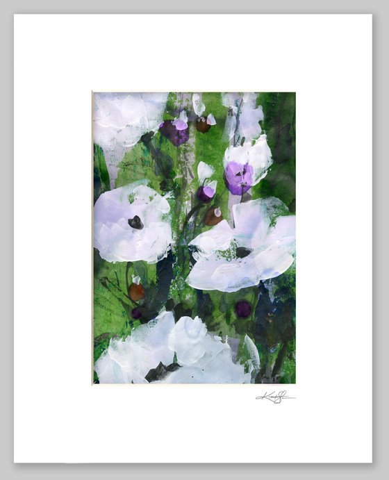 Abstract Floral Collection 3 - 3 Flower Paintings in mats by Kathy Morton Stanion