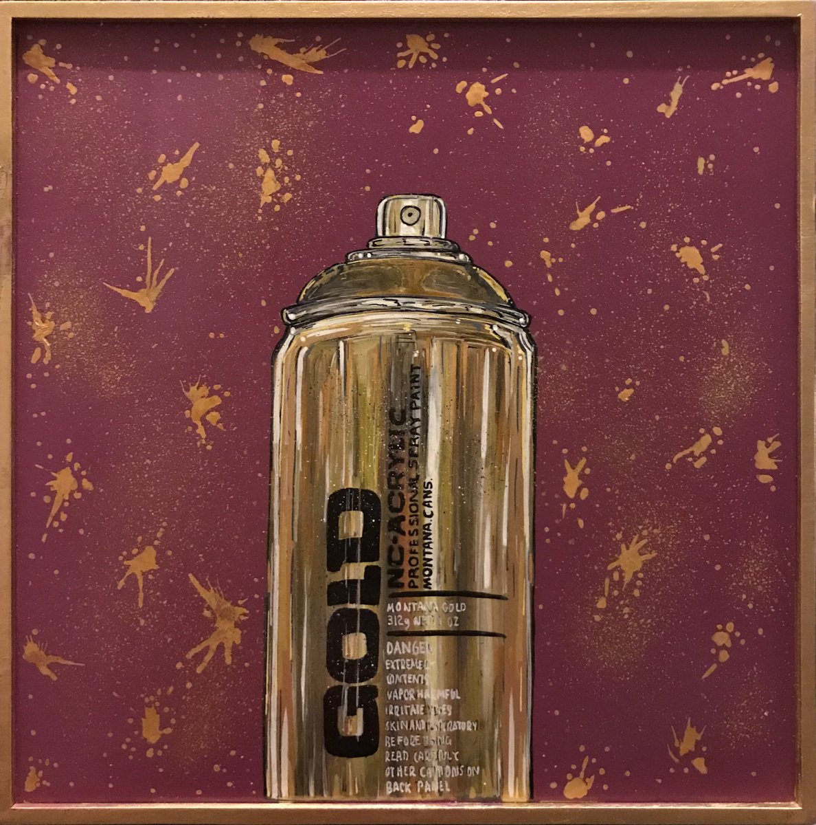 Urban And Pop Still Life Painting By John Curtis, 12 X 12, The Golden Touch, Original Artwork