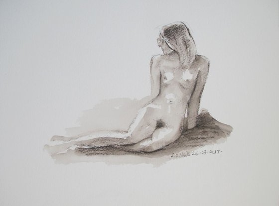 seated female nude