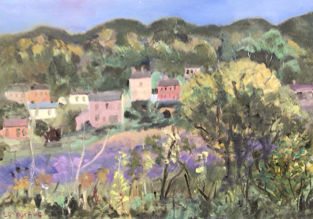 Impressionistic Landscape Oil Painting By Julian Lovegrove Art, 14 X 10", Bluebells At West Malvern, Original Artwork