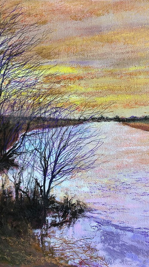 Flood River Sunset by Simon Jones