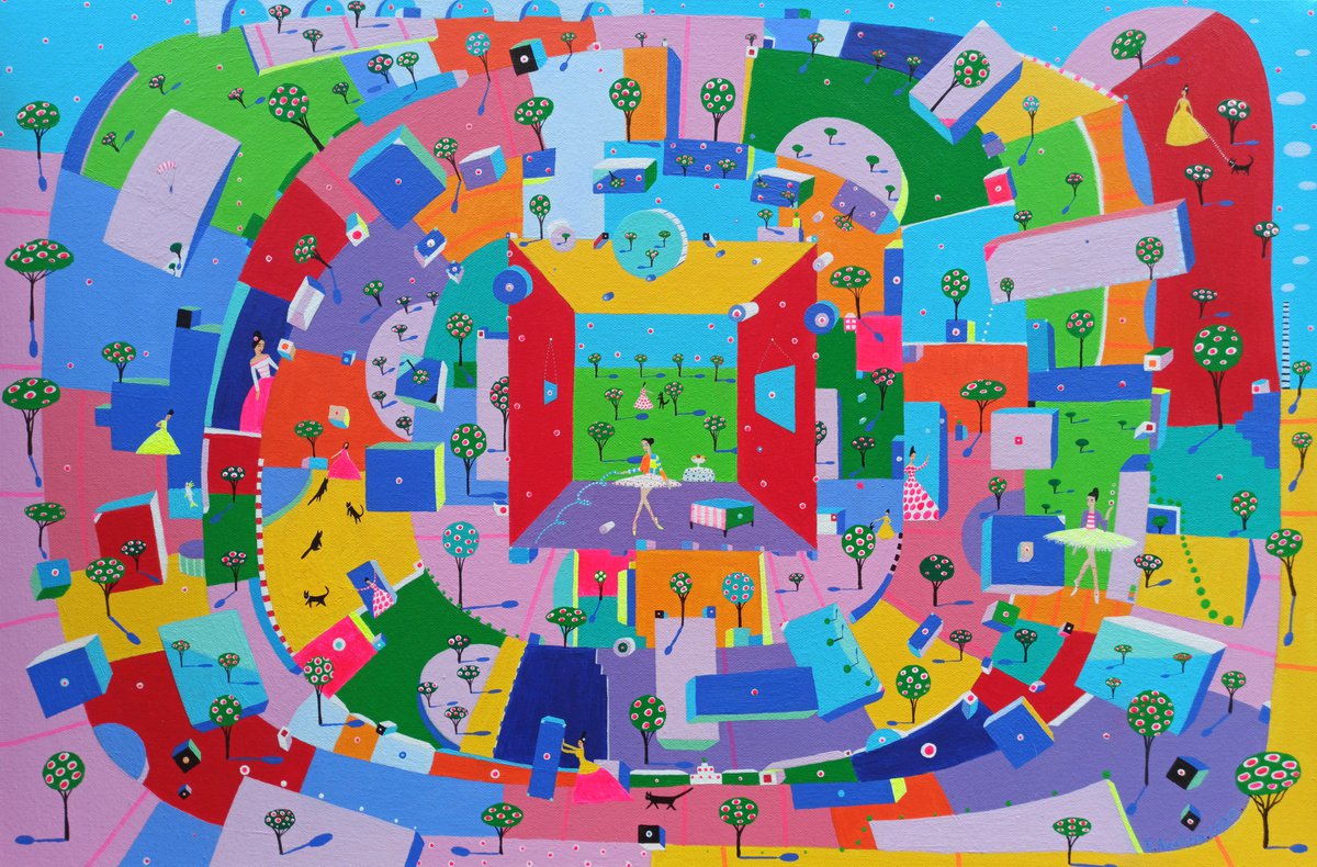 Impressionistic Landscape Acrylic Painting By Katrina Avotina, 30 X 20", Impossible Is Possible, Original Artwork