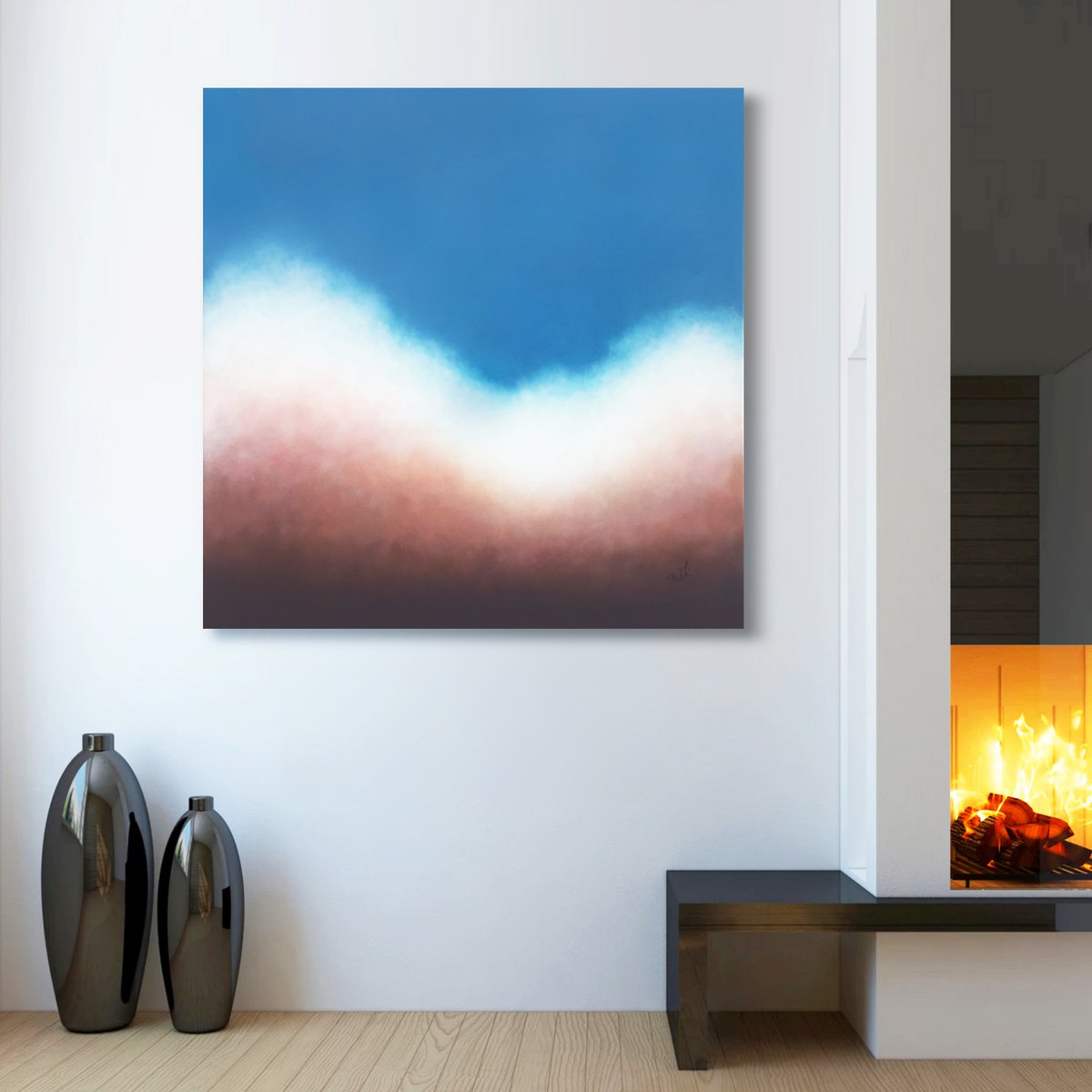 Abstract Landscape III - Oil Painting on Linen Canvas 100A�100 cm by Waldemar Kaliczak