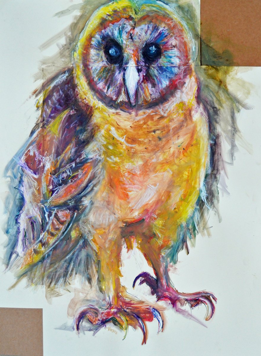 Expressive Animal Pastel Drawing By Michelle Parsons, 28 X 38", Po, Original Artwork