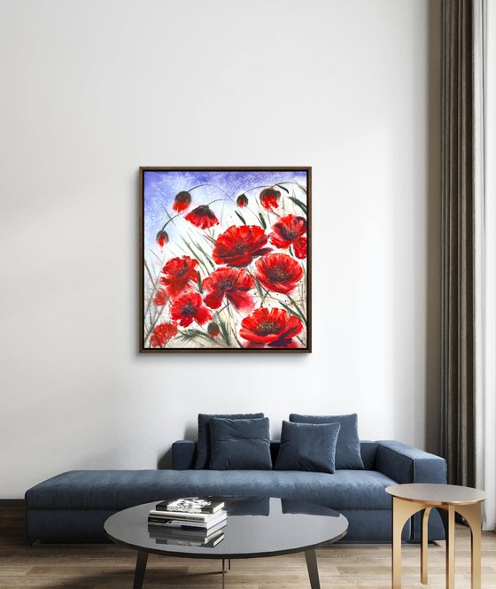 Big Size Red Wild Poppies