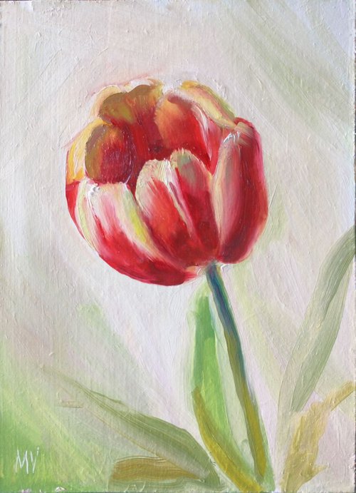 Tulip. (Hello spring)) (SMALL GIFT IDEA, FLOWER, SMALL ART, GIFT IDEA) by Mag Verkhovets