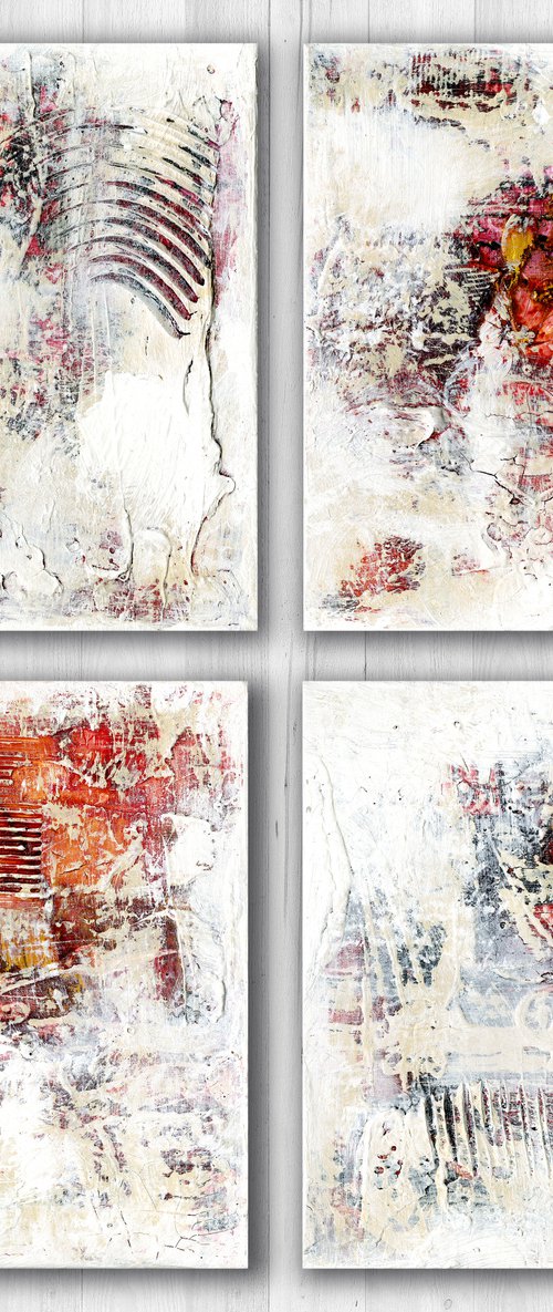 Mystic Embrace - 4 Textural Abstract Paintings by Kathy Morton Stanion by Kathy Morton Stanion