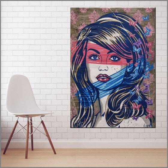 Candy Candy 140cm x 100cm Jean Shrimpton Concrete Urban Pop Art