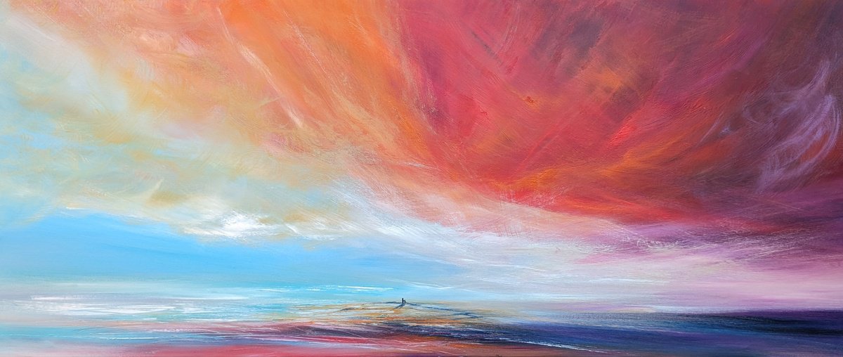 Together XI  emotional seascape, panoramic by Mel Graham