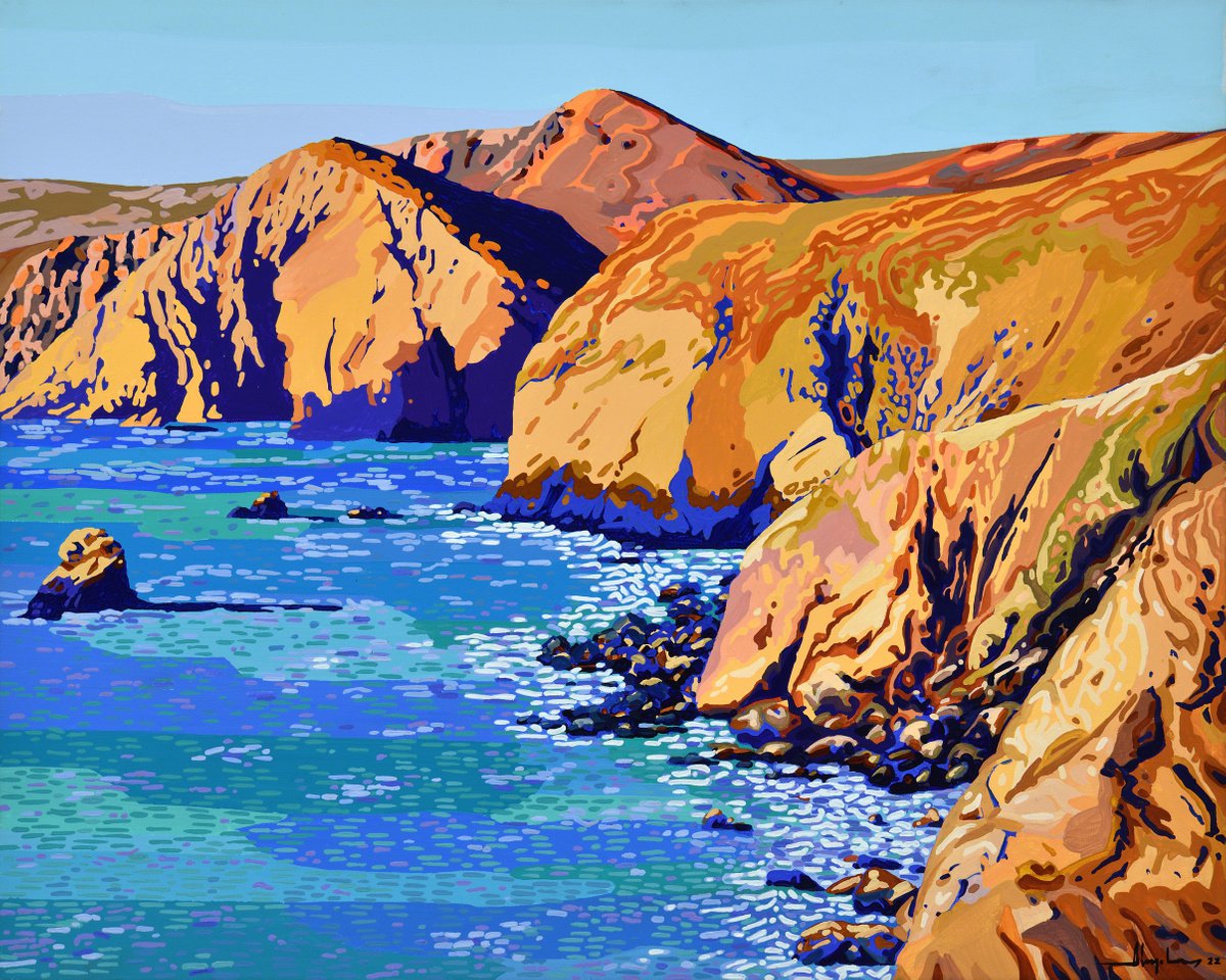 Impressionistic Landscape Acrylic Painting By Alex Nizovsky, 30 X 24, Tennessee Beach Overlook, Original Artwork