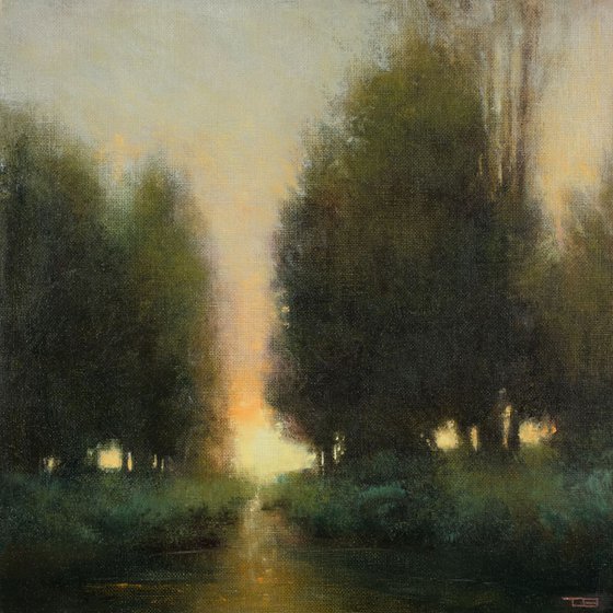 Backlit Trees impressionist tonal landscape