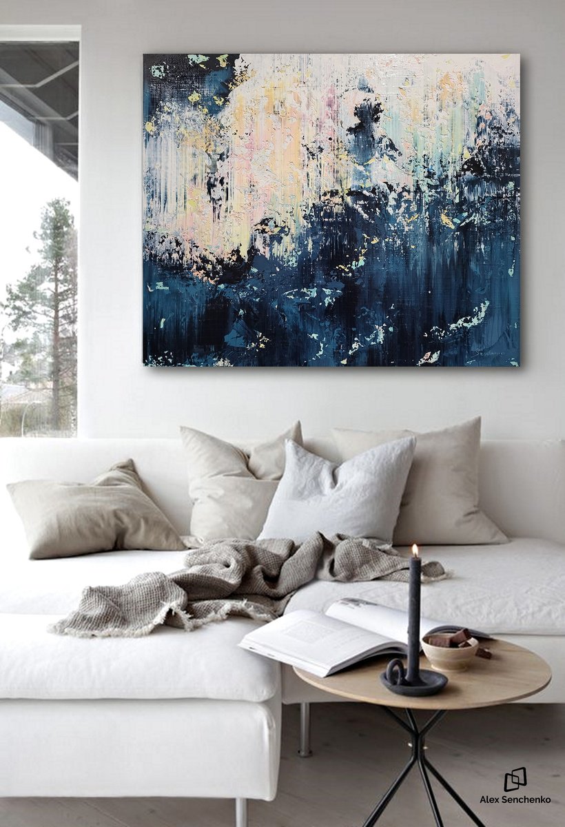 Abstract Acrylic Painting By Alex Senchenko, 47 X 39, Abstract 2461, Original Artwork