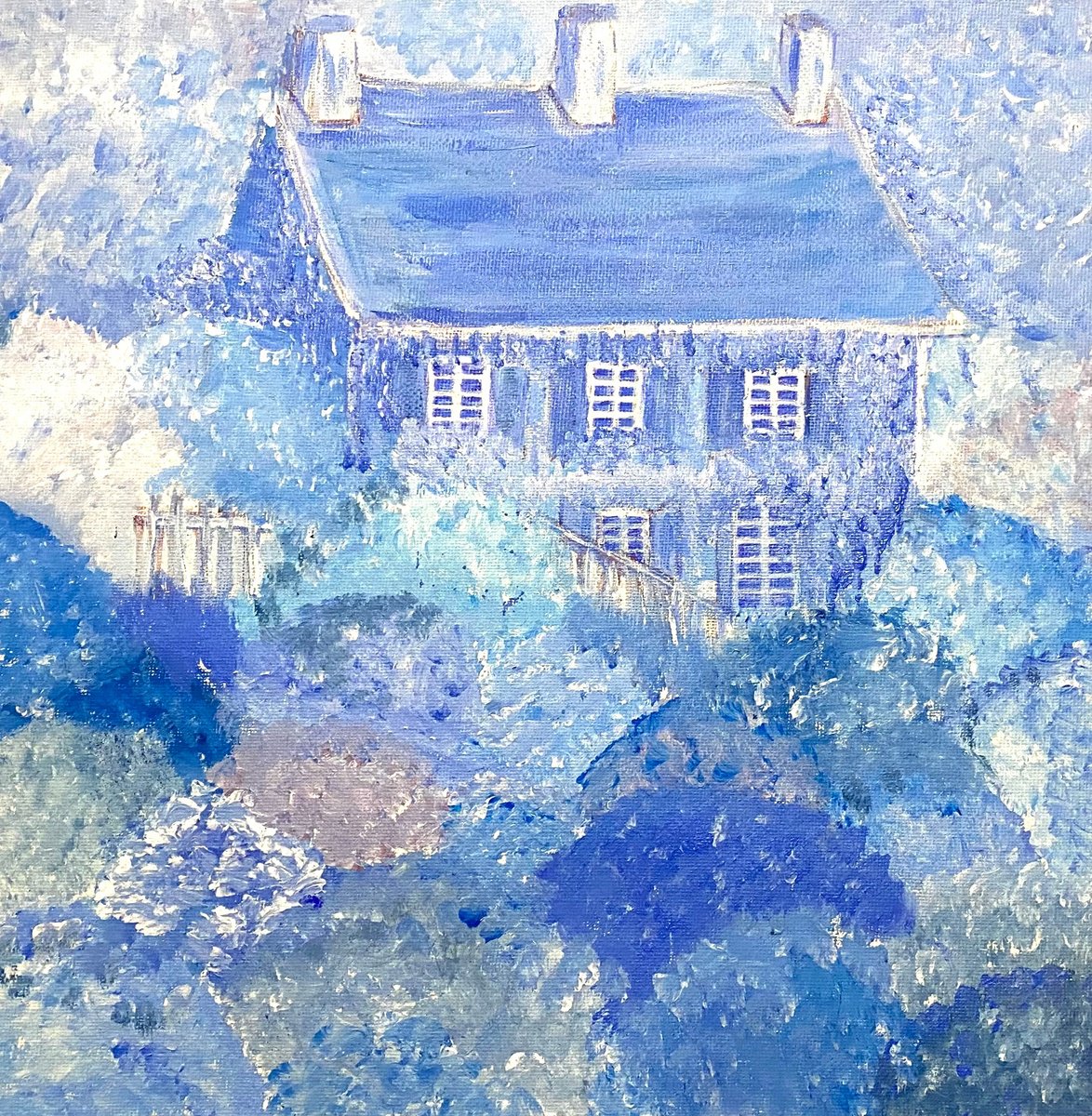 BLUE GARDEN 276 THE BLUE HOUSE OF LIGHT WITH STAIRS by Hana Auerova