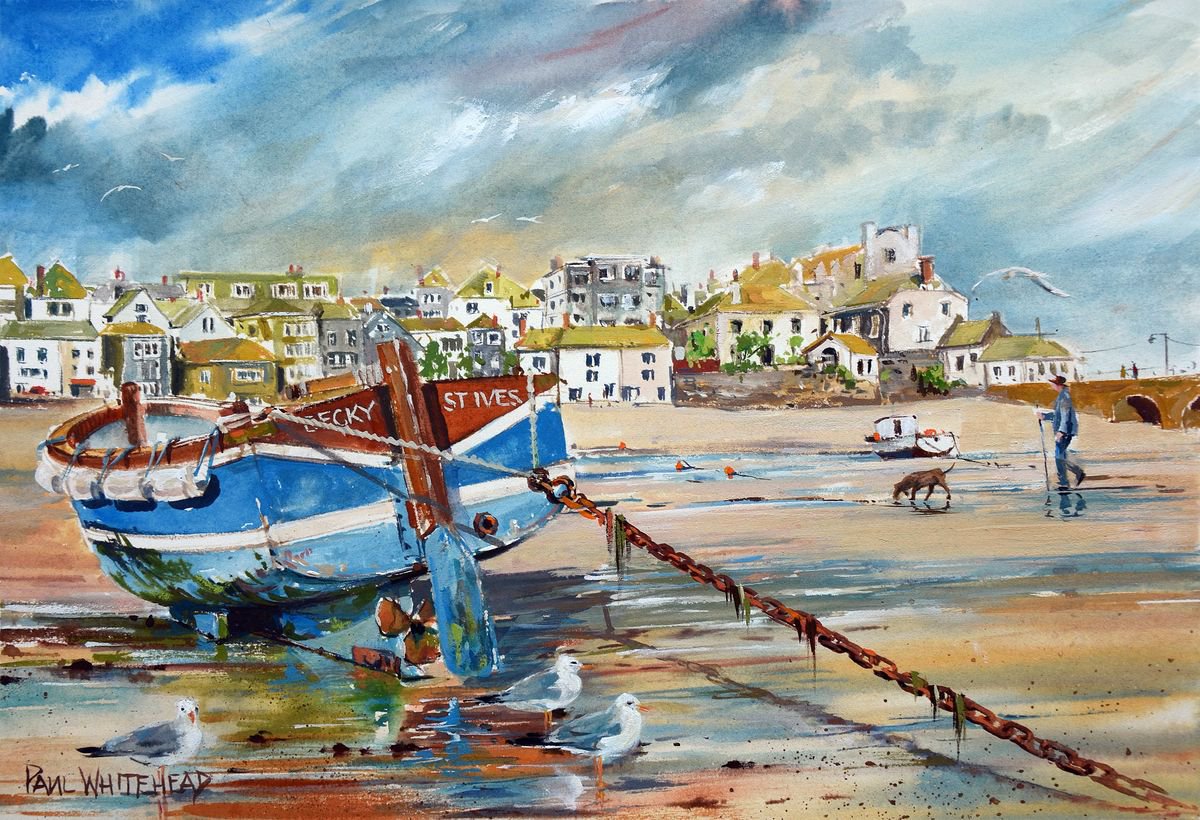 St Ives Cornwall - Low Tide by Paul Whitehead
