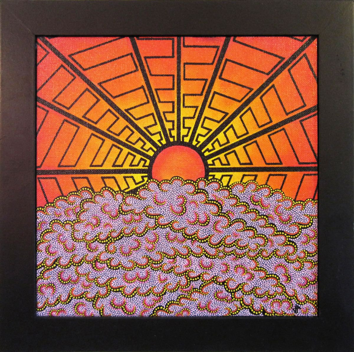 Abstract Landscape Painting By Jonathan Pradillon, 10 X 10, Sunset, Original Artwork