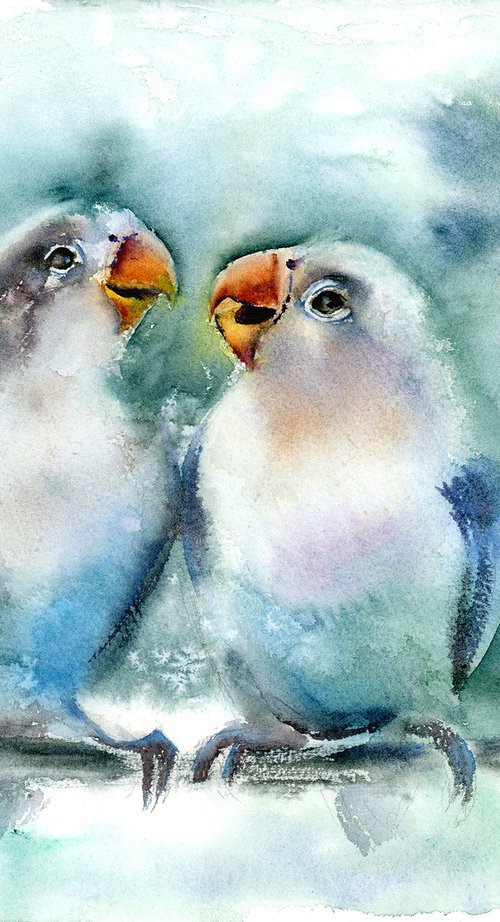 Pair of Parrots by Olga Tchefranov (Shefranov)