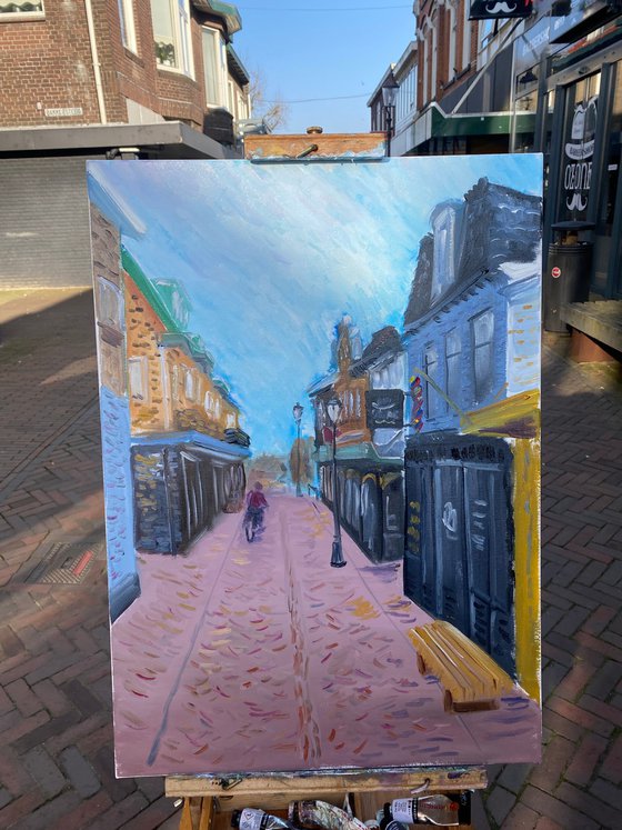 Old street in Dutch town