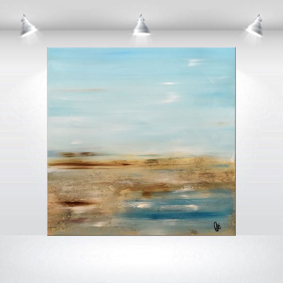 Sunken Land II - Abstract- Painting- Acrylic Canvas Art - Wall Art - Large Painting - Blue Art - Modern Art