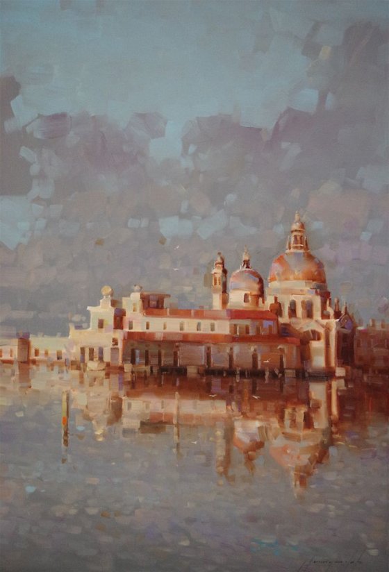 Santa Maria DellaSalute, Venice, Original oil painting  Handmade artwork One of a kind Large Size