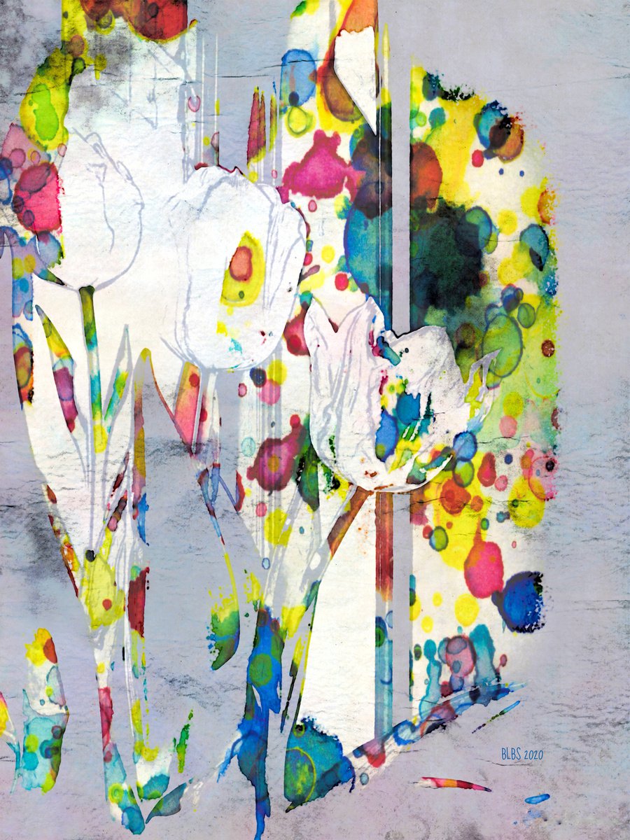 Tulips in Window - Watercolour Sketch by Barbara Storey