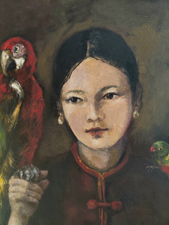 Chinese woman with her animals