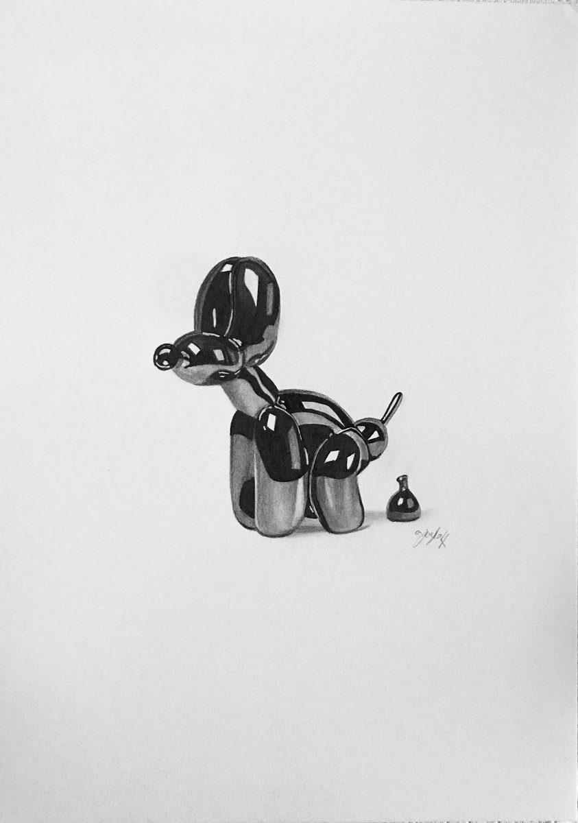 Balloon dog pooping by Amelia Taylor