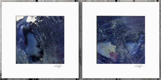 Nature's Rhythm Collection 1 - 2 Abstract Paintings in mats by Kathy Morton Stanion