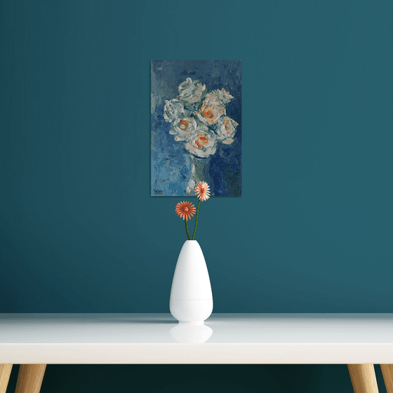 White Roses in Vase
