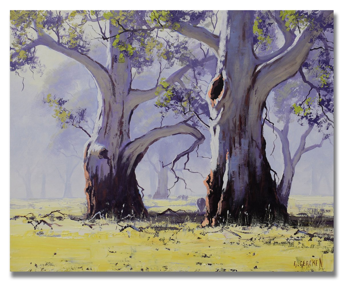 Australian Gum Tree Landscape By Graham Gercken, 20 X 16, Artwork For Sale On Artfinder
