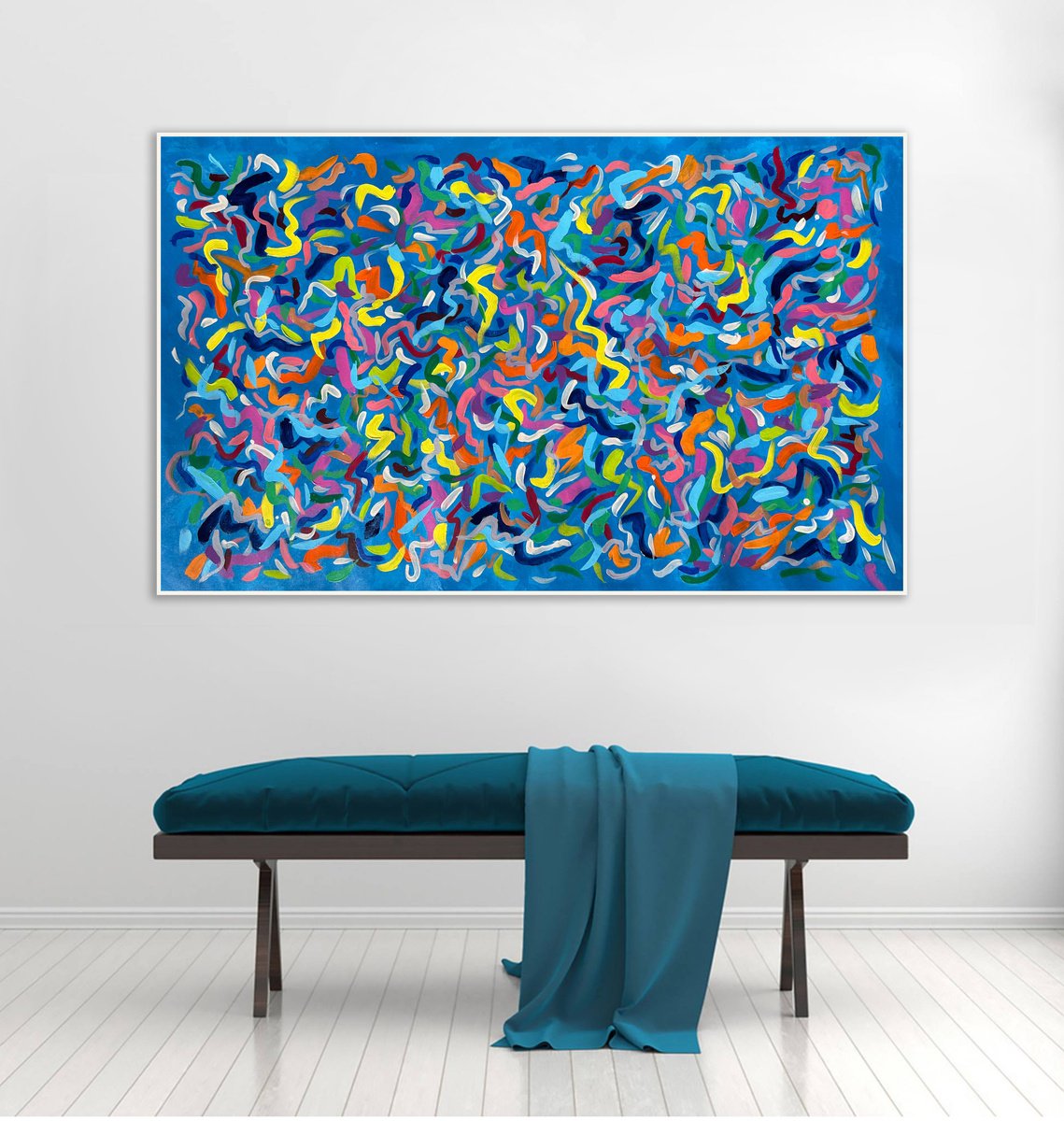 Abstract Acrylic Painting By Alexandra Dobreikin, 41 X 65, Pulsation, Original Artwork