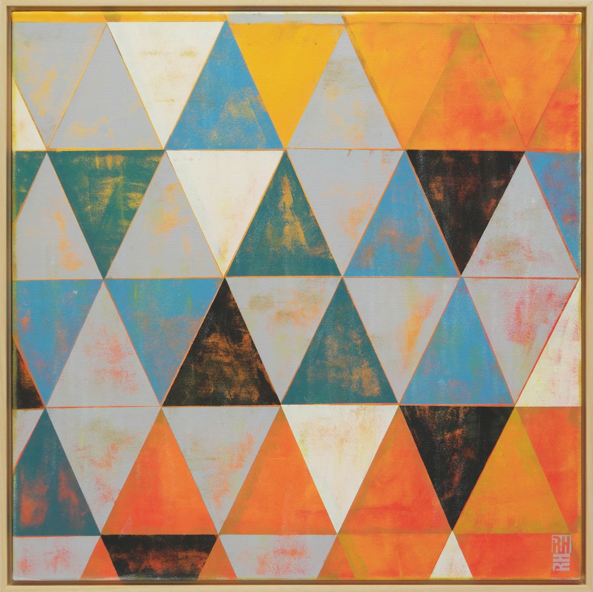 Triangle Traffic in Yellow - Incl Frame by Ronald Hunter