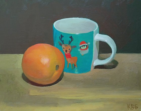 Christmas Mug with an Orange