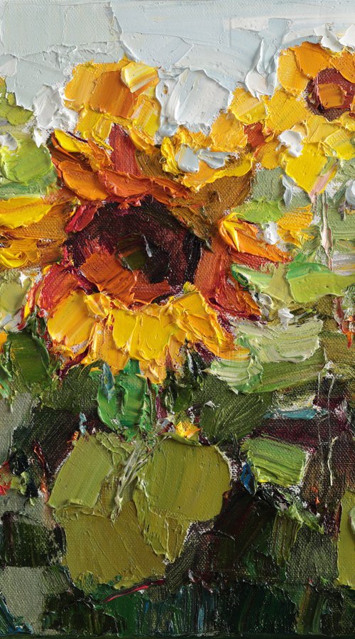 Golden Sunflowers by Anastasiia Valiulina