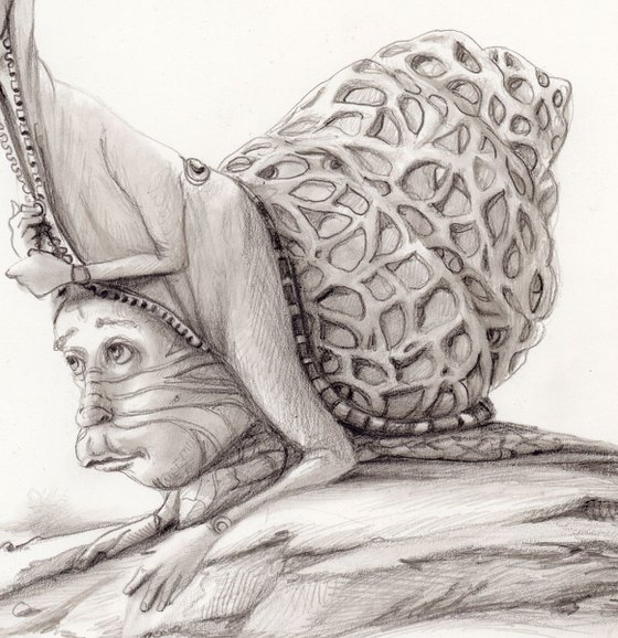 THE SNAIL MAN - ( graphite pencil )