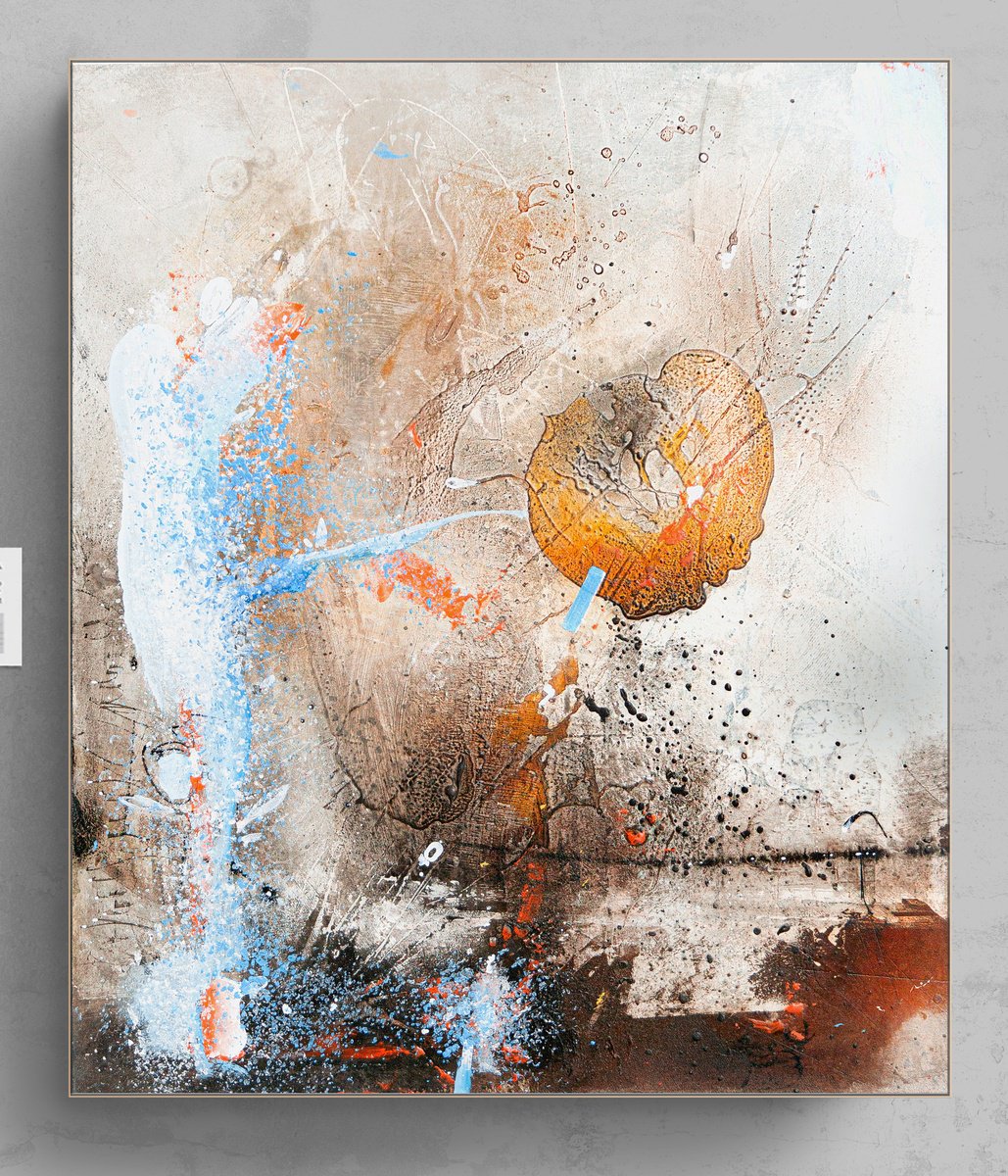 Organic Abstract Painting By Adriano Ribeiro, 24 X 28, Phaser Tree, Original Artwork