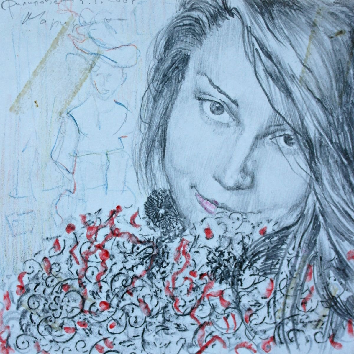 portrait in red by Miso Filipovac