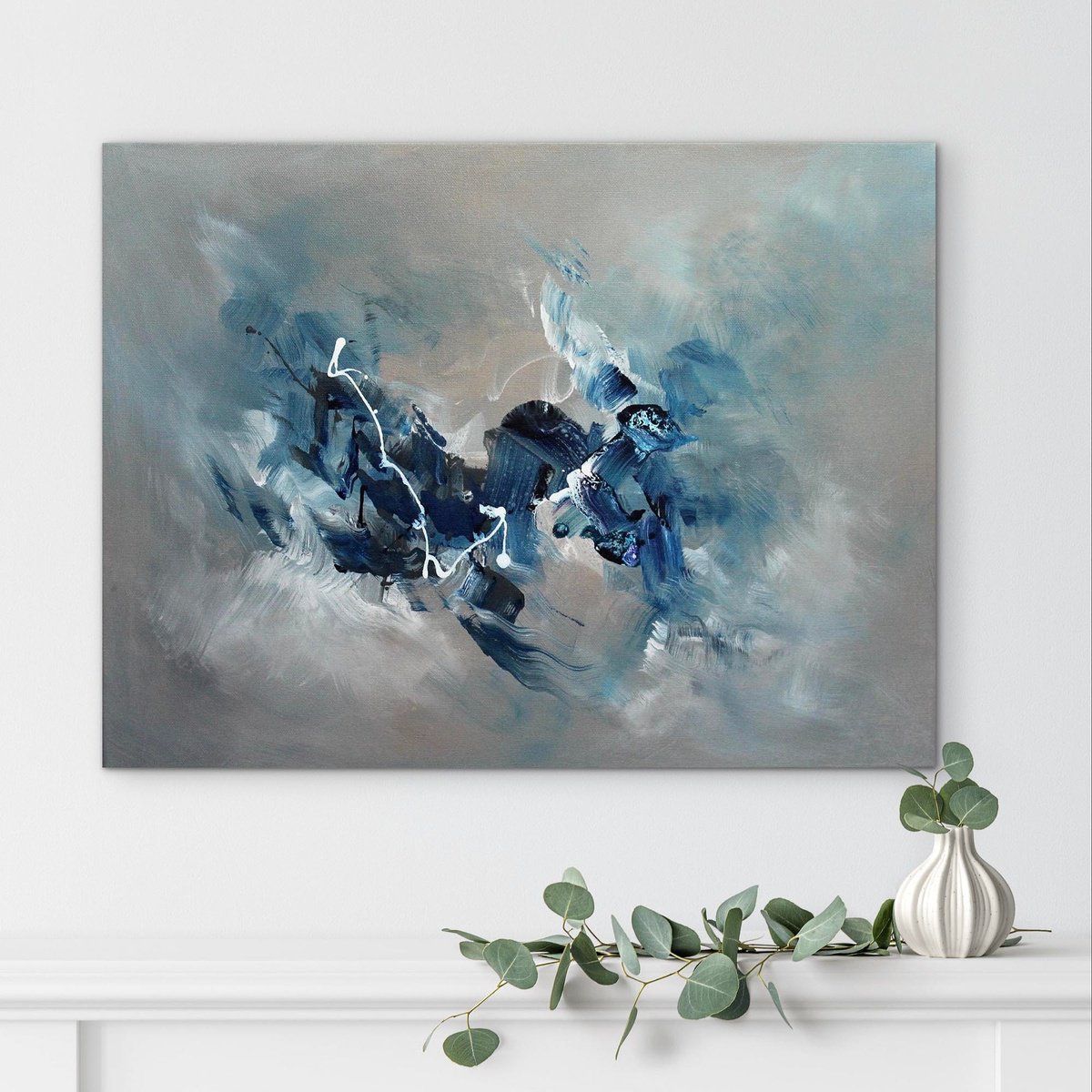 Abstract Acrylic Painting By Paresh Nrshinga Frsa, 24 X 18", Evening Breeze, Original Artwork