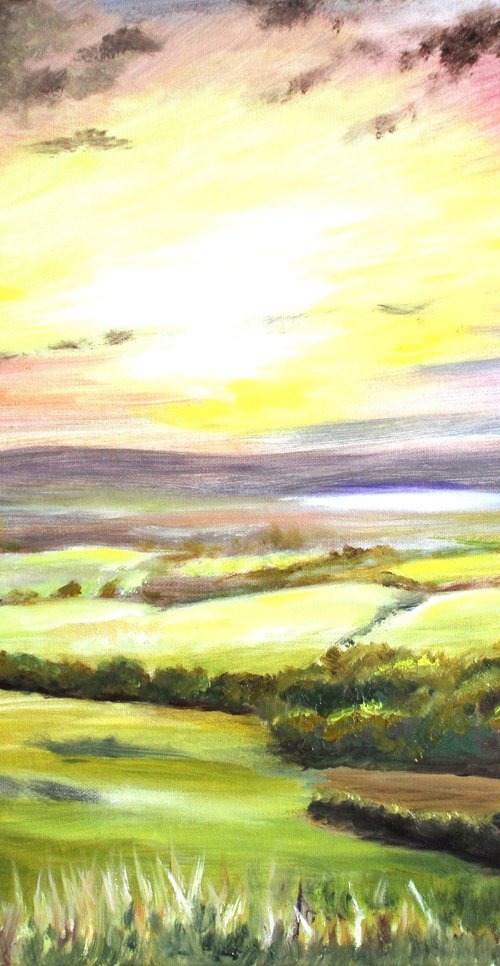 Sunset over the Downs by Rod Bere