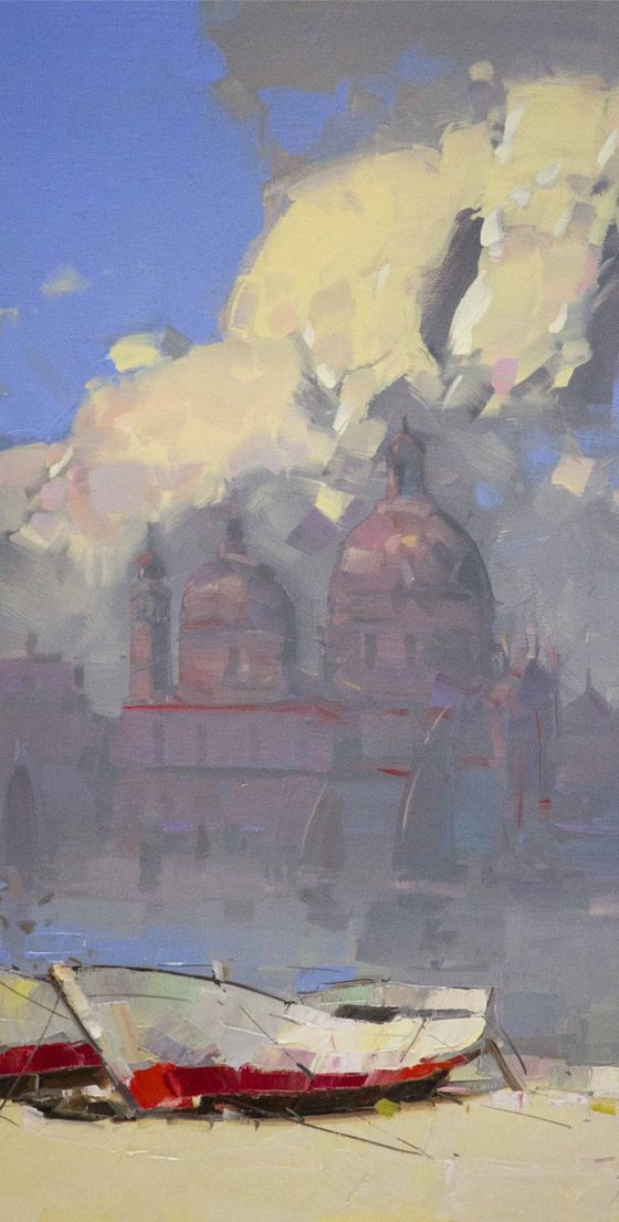 Venice in Clouds Original oil painting Handmade One of a kind