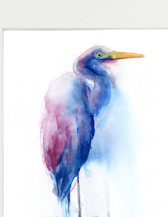 Bright heron (series Bright color animals 1 of 6)