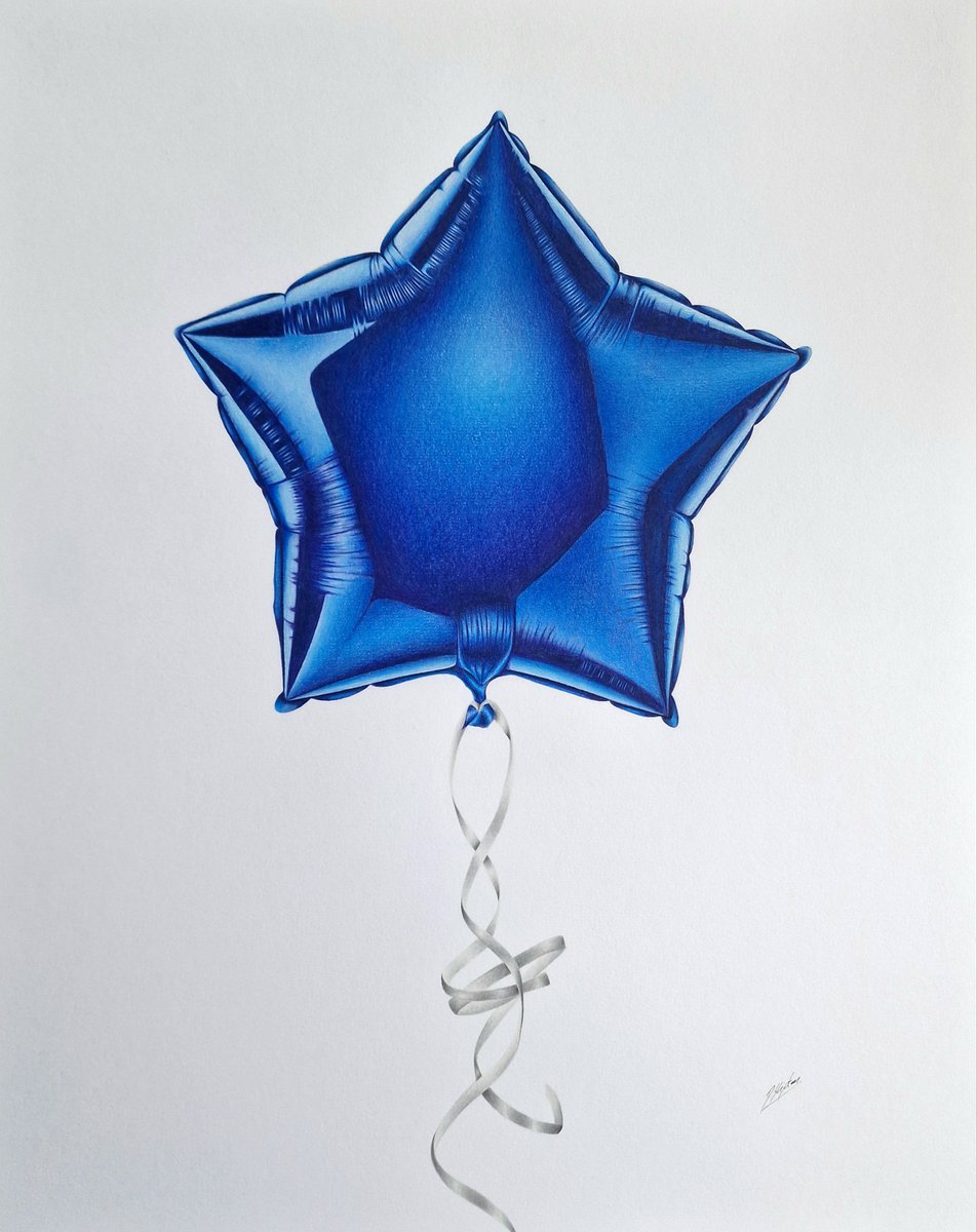 Blue Foil Balloon: Up Up And Away by Daniel Shipton