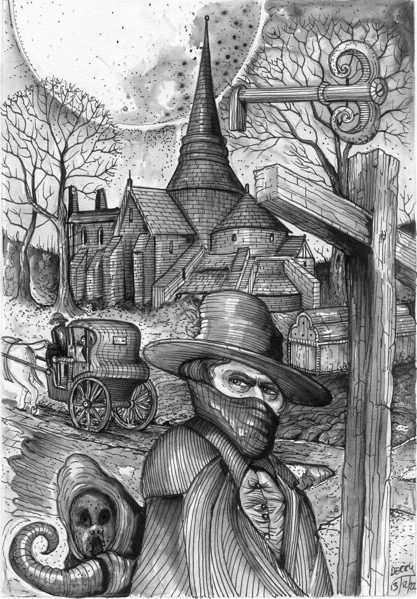 Illustrative Portrait Drawing By Spencer John Derry, 8 X 12", Count Magnus, Original Artwork