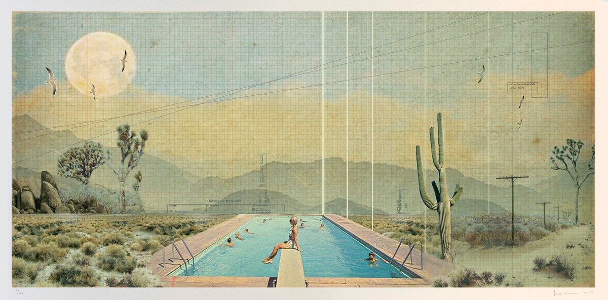 Landscape Screenprint By Maxine Gregson, 39 X 20", Ley Lines, Original Artwork