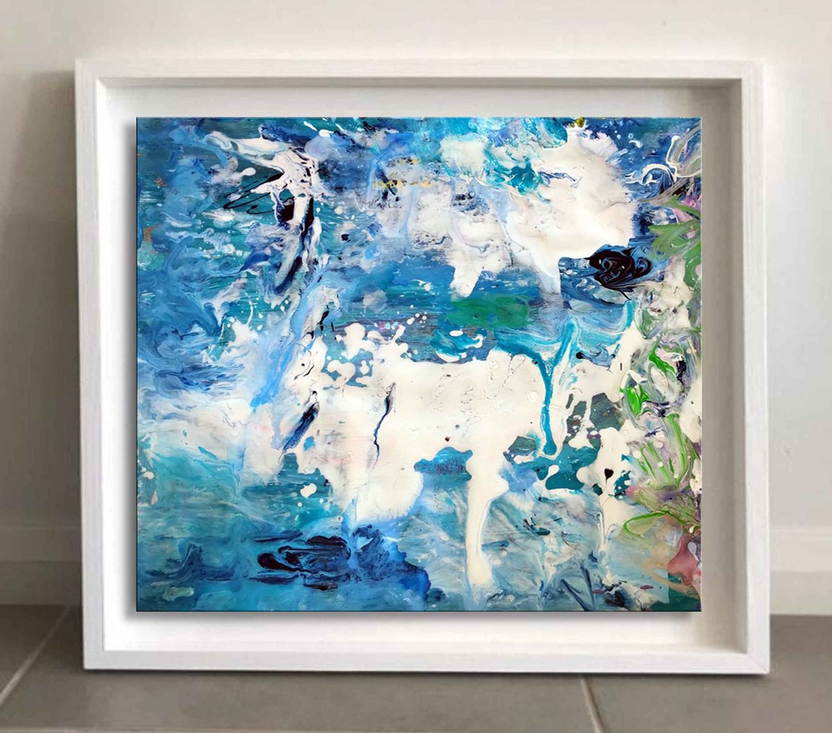 Abstract Acrylic Painting By Mir-Jan, 19 X 17", Abstract 65, Original Artwork