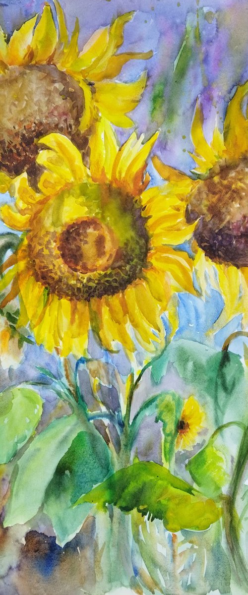 Among the Sunflowers by Ann Krasikova