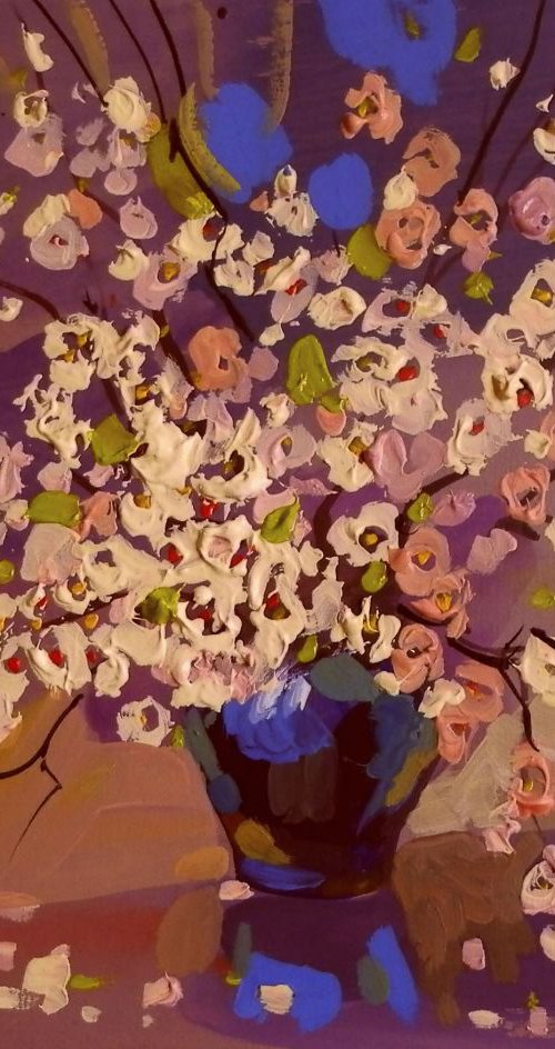 spring bouquet for the beloved II. original painting 27x21 cm by Sergey  Kachin