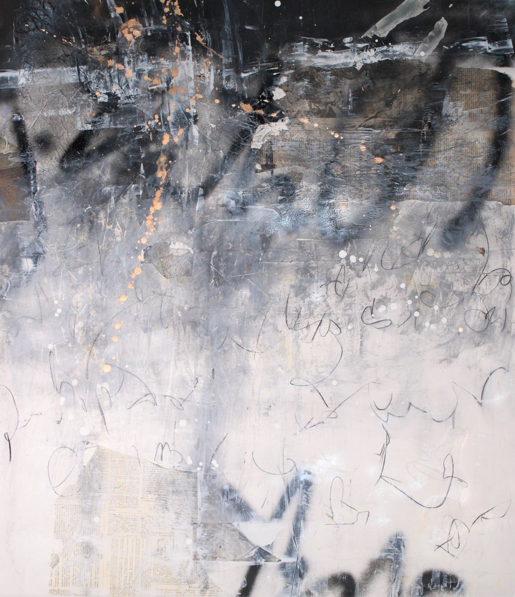 Abstract Acrylic Painting By Laura Spring, 34 X 39", The Search 2, Original Artwork