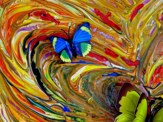 Collage of butterfly wall art