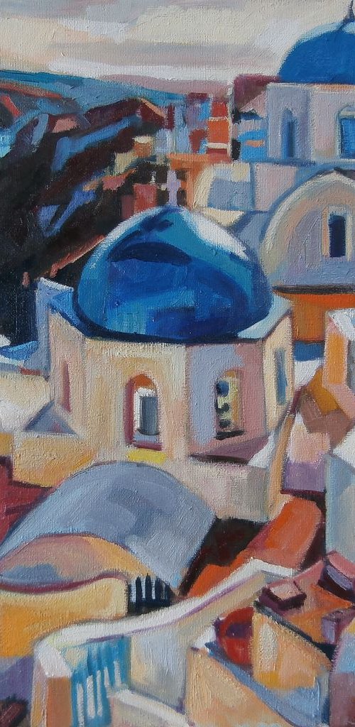 Santorini /  40 x 35 x 1.5 cm by Maja Đokić Mihajlović