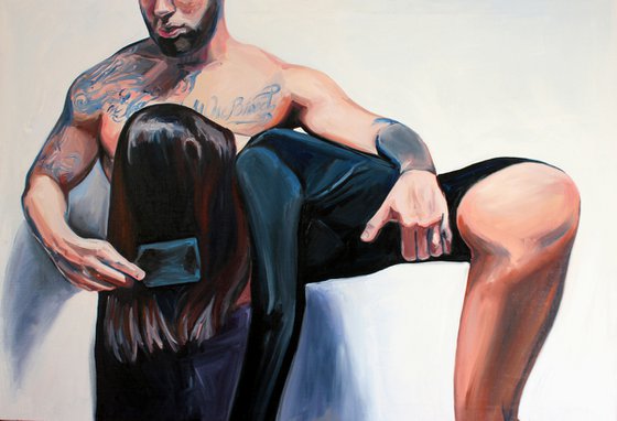 Intimate Couple Oil Painting